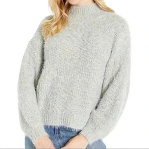 NEW Joie Gray Markita Fuzzy Funnel Neck Alpaca Blend Sweater Sz L